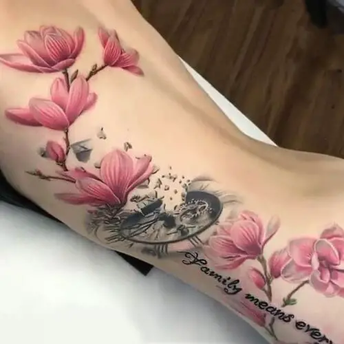 Magnolia Body Art with Timepiece