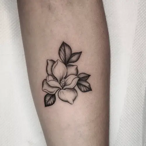 Shaded Magnolia Tattoo Design Tattoo 31