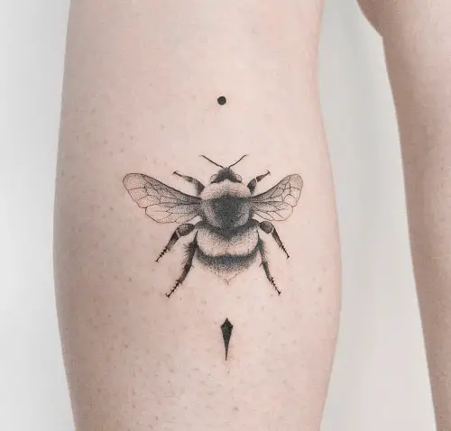 Realistic Bumble Bee tattoo