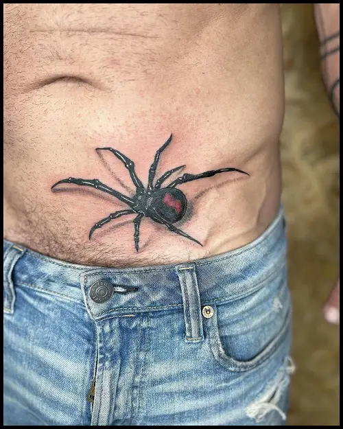 Black Widow Waistline Tattoo Men