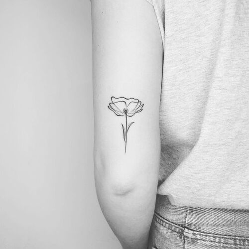 Poppy Scribble Tattoo