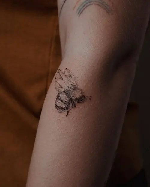 Little Shaded Bumble Bee tattoo