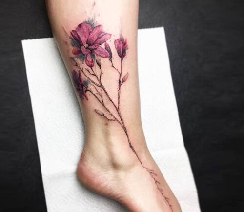 Magnolia Foot and Ankle Tattoo