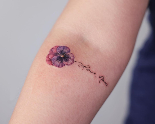 Pansy Flower Tattoo for Loved One