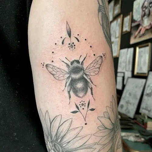 Bumble Bee Art Piece with Designs tattoo