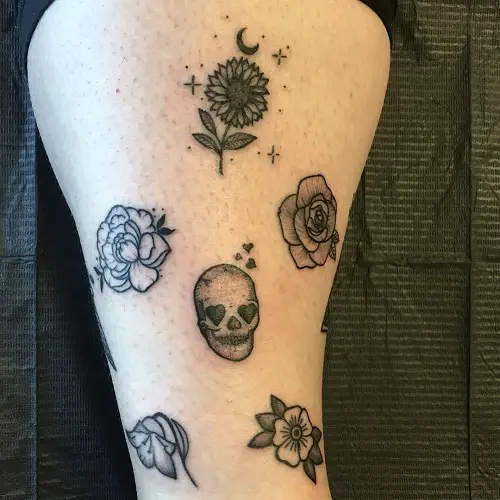 Micro Flower Tattoos