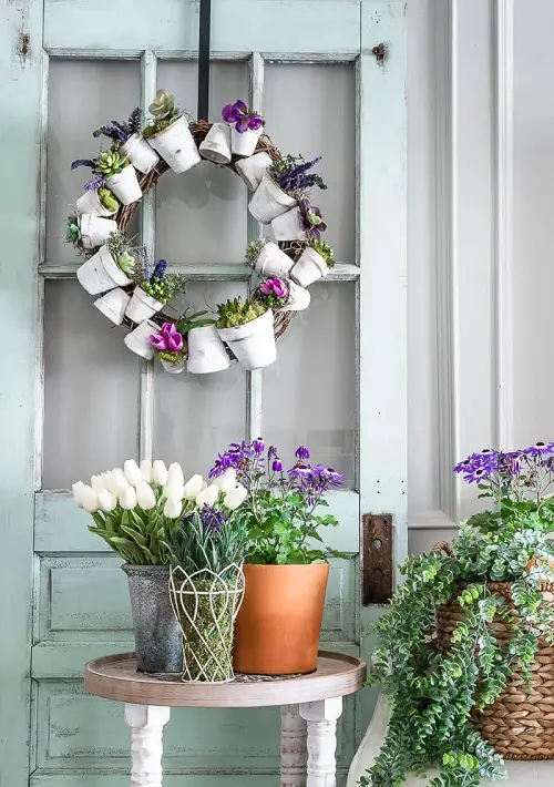 DIY Indoor Terracotta Pot Wreath