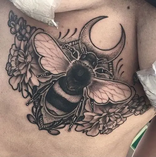 Bumble Bee with Crescent Moon on Sternum 