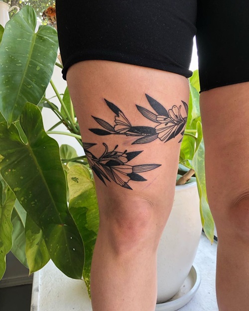 Band Tattoo of a Honeysuckle Flower