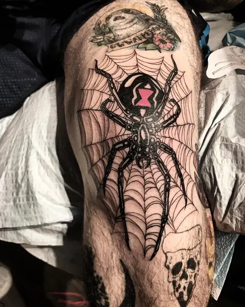 Black Widow on Spiderweb Ink
