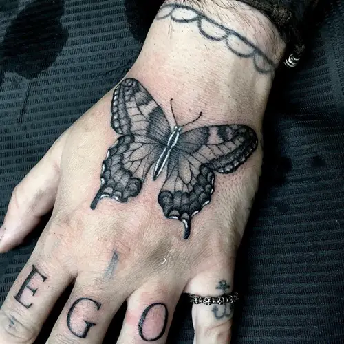 Black and White Butterfly Ink