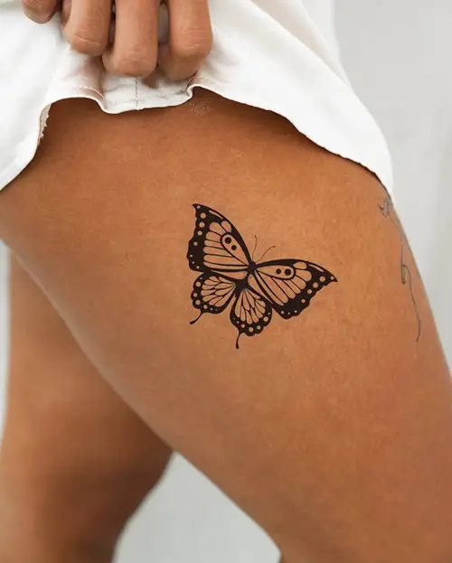 Butterfly Tattoo on Thigh19