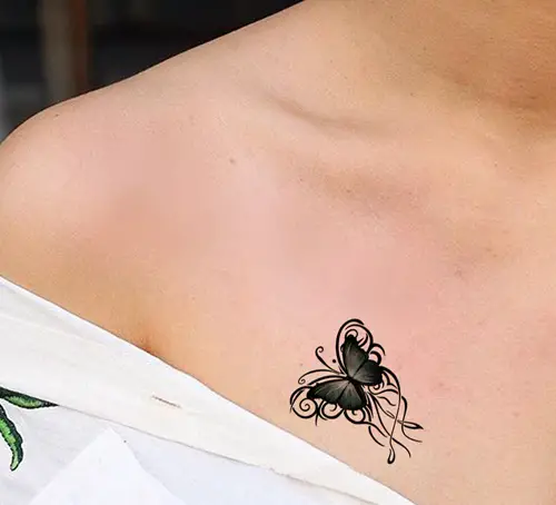 Butterfly in a Tribal Design tattoo