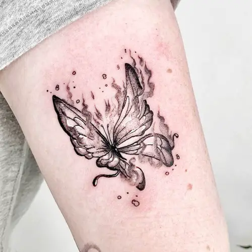 Butterfly on Fire Tattoo