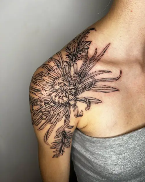 Chrysanthemum Shoulder Piece tattoo