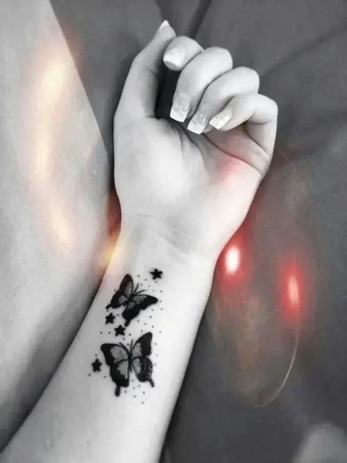 Dark Butterfly Tattoo Wrist
