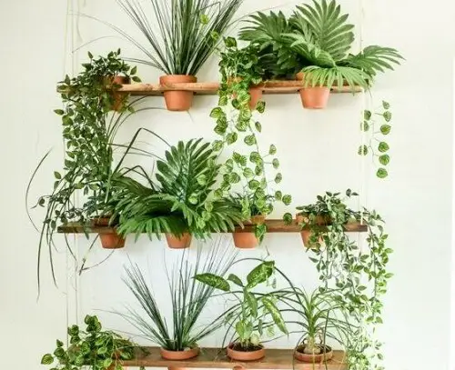 Hanging Shelves with Terra Cotta Pots