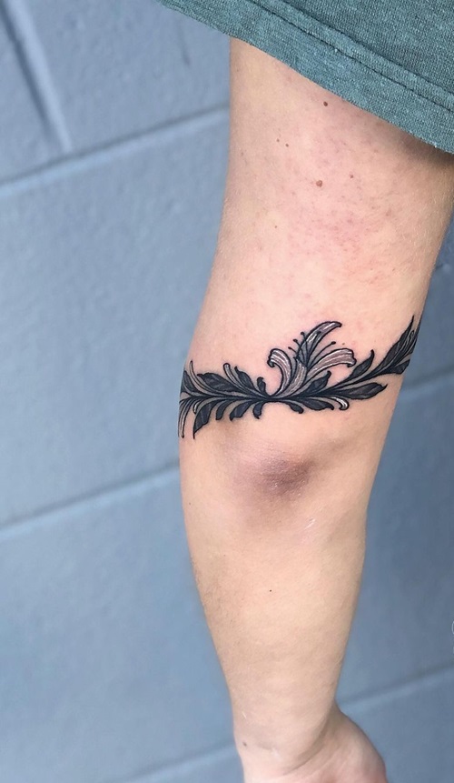 Honeysuckle Vine Around Elbow Tattoo 27