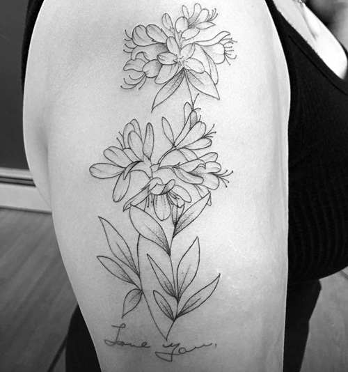 Honeysuckle with “Love You” Tattoo 21
