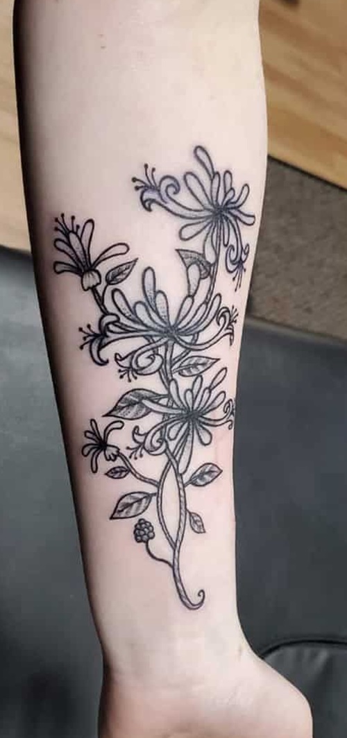 Intricate Honeysuckle Idea tattoo