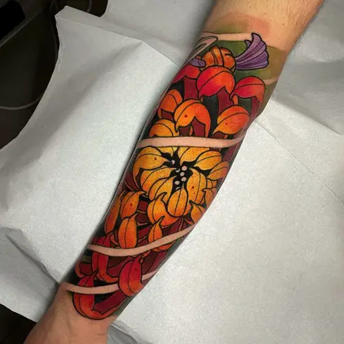 November Birth Flower Mum Tattoo