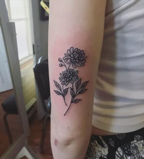 November Flowers on Arm tattoo