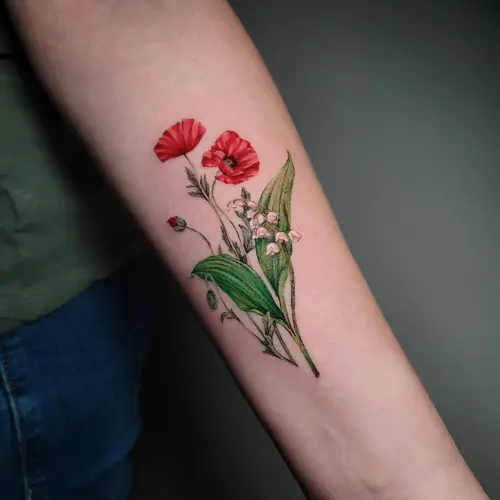 Poppies and Lily of the Valley