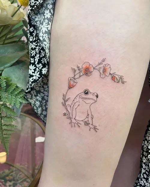Poppies with a Frog Tattoo