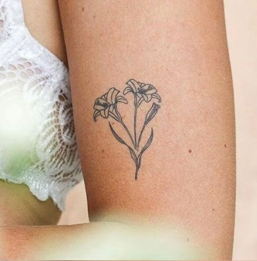 Simple Honeysuckle Pair Tattoo19