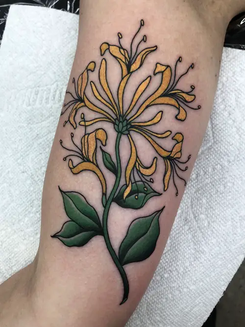 Yellow Honeysuckle Tattoo