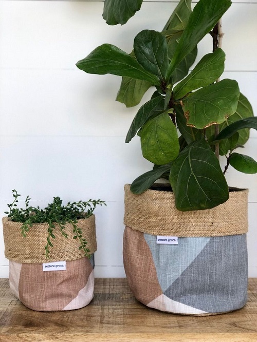 Burlap Wrapped Pots