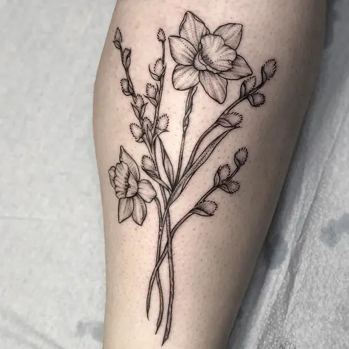 March Birth Tattoo Flowers 14