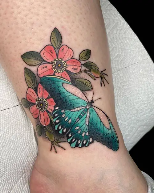Tattoos With Roses and Butterflies 15