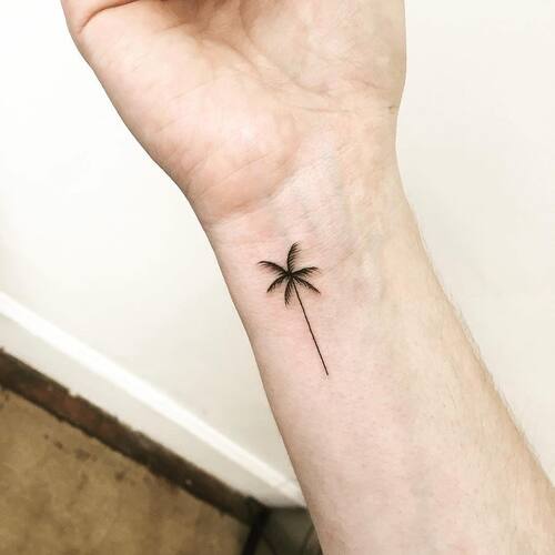 Delicate Palm Tree Small Body Art