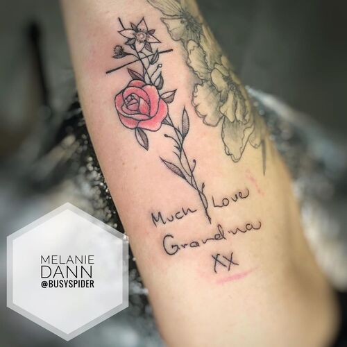 tattoo ideas ross and Pink Rose for Grandma