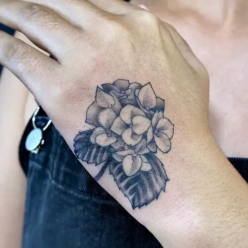 Black and White Hydrangea Ink