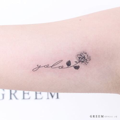 Yolo with Hydrangea Tattoo ideas