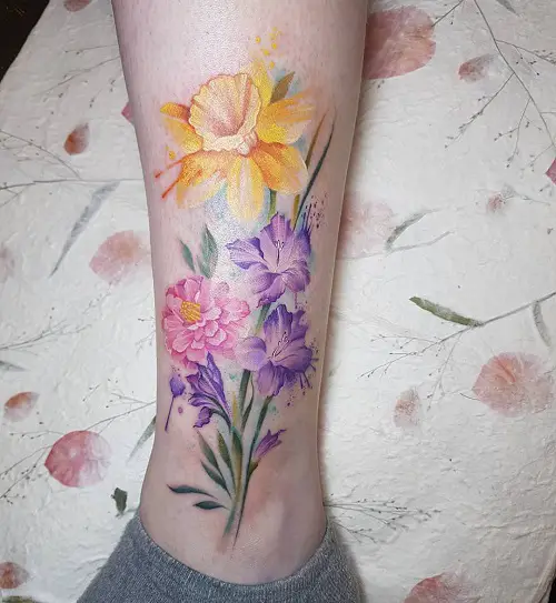 Daffodil March Birth Tattoo Flowers