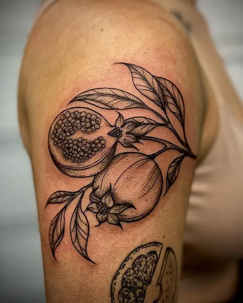 Intricate Pomegranate Tattoo