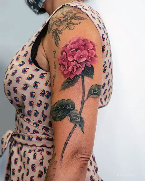 Pink Hydrangea Ink tattoo ideas