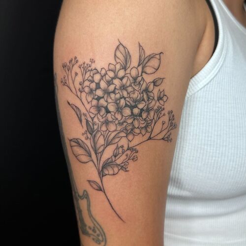 Hydrangea Bouquet Idea Tatto 3