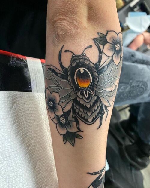 Ladybug Hiding a Red Gem tattoo ideas