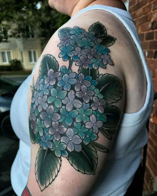 Dark Hydrangea Tattoo Idea