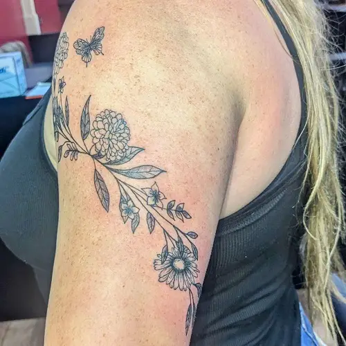 March Birth Flower Tattoo 13