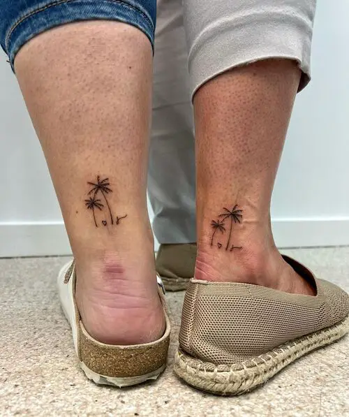 Palm Trees with Hearts tattoo
