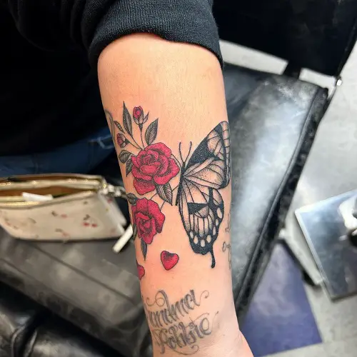 Tattoos With Roses and Butterflies 5