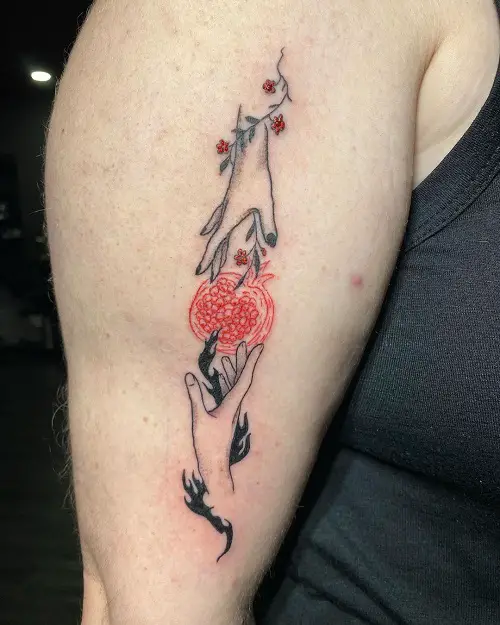 Persephone and Hades Piece with Pomegranate Tattoo 5