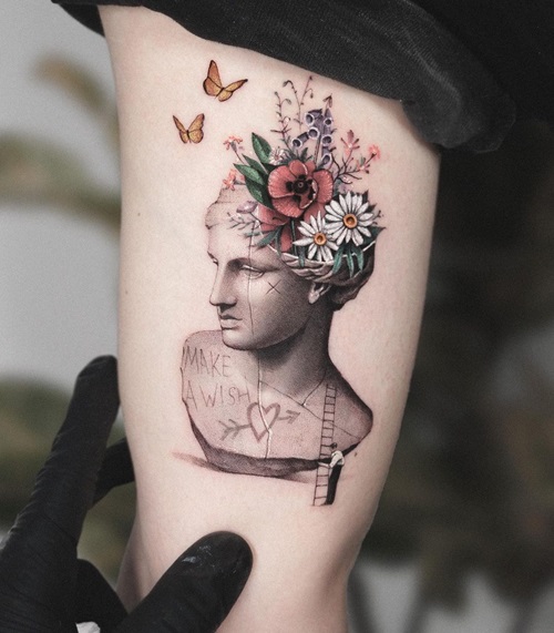 No Rain No Flowers Tattoo Idea