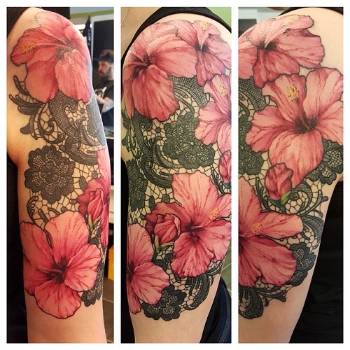 Tattoo Ideas Hibiscus Lace Design