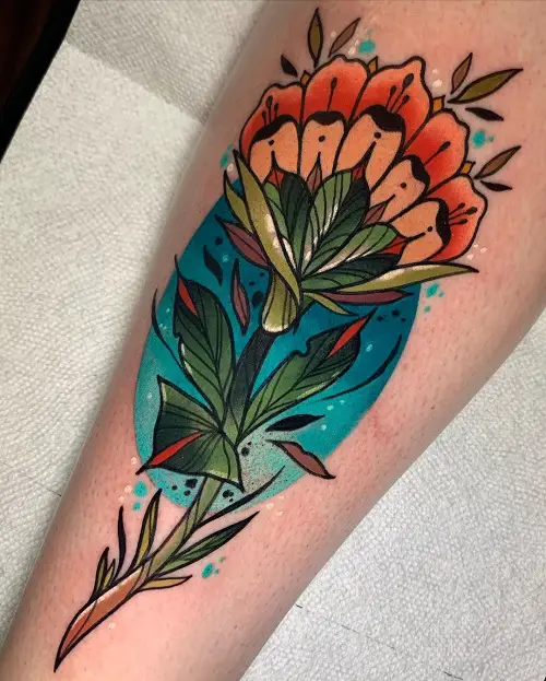 Neotraditional Tropical Flower Tattoo Ideas
